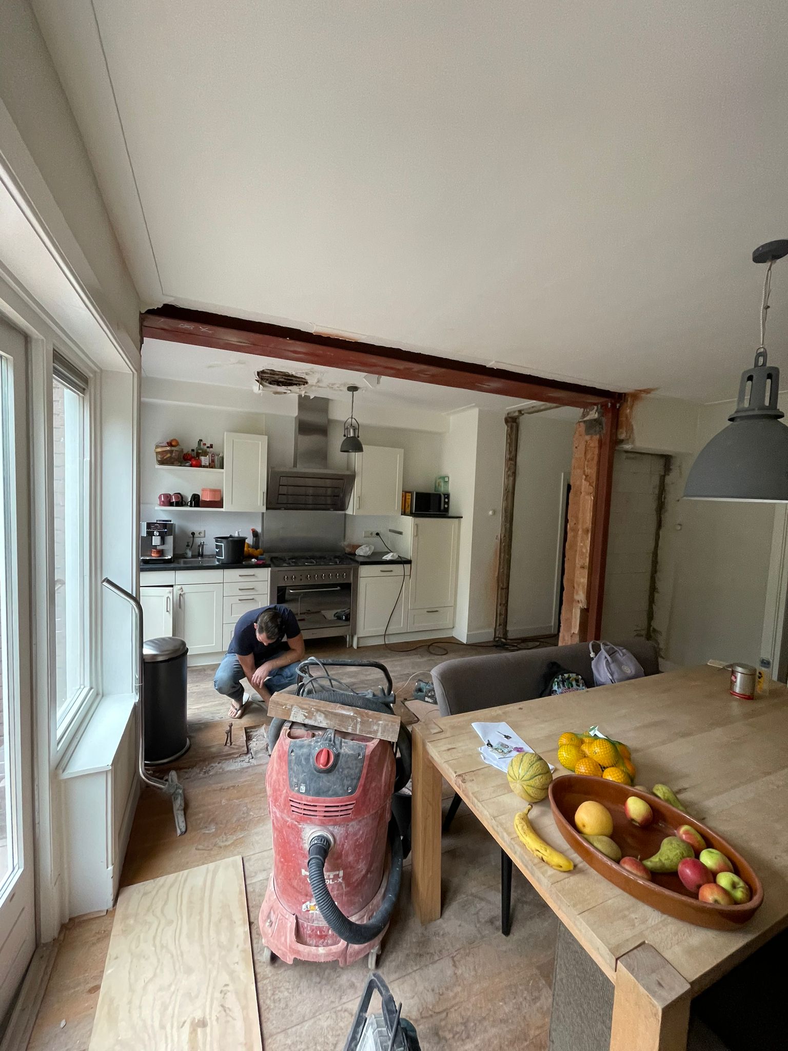 Tijdens de verbouwing